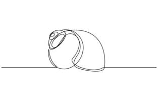 single line art of conch snail shell vector