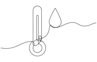 Continuous one line Thermometer showing high temperature vector