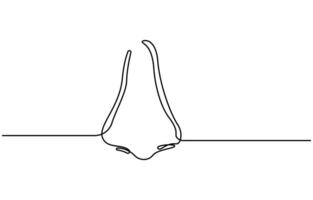 one line art nose vector