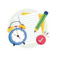 School Exam With Notes Concepts Style illustrations. EPS 10 File stock illustration vector