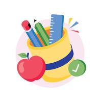 Pencil Cup Concepts Style illustrations. EPS 10 File stock illustration vector