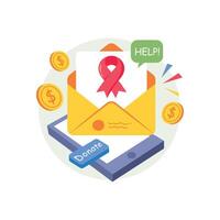 Email Donation Concepts Style illustrations. EPS 10 File stock illustration vector
