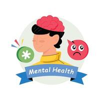 Mental Health Concepts Style illustrations. EPS 10 File stock illustration vector