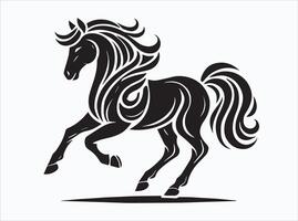 Black Color Horse Silhouette for Rustic and Western Themes vector