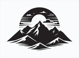 Black Color Mountain Silhouette for Rustic and Natural Themes vector