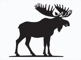 Elegant Black Color Moose Silhouette for Unique Design vector