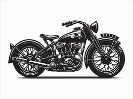 Elegant Black Vintage Motorcycle Silhouette for Arts Projects vector