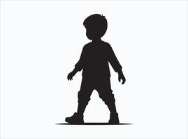 Black Color Child Silhouette for School and Learning Themes vector