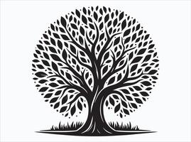Simple and Stylish Black Color Tree Silhouette Collection vector