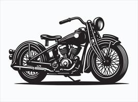 Stylish Black Vintage Motorcycle Silhouette for Design Projects vector