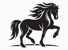 Black Color Horse Silhouette for Equestrian Art and Design vector