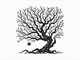 Black Color Tree Branch Silhouette for Rustic and Natural Themes vector