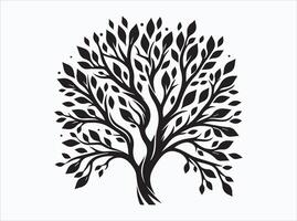Minimalist Black Color Tree Branch Silhouette for Stylish Graphics vector