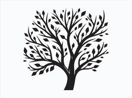 Black Color Tree Branch Silhouette for Nature Inspired Art vector
