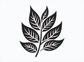 Black Color Leaf Silhouette for Decorative and Craft Ideas vector