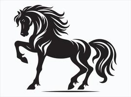 Black Color Horse Silhouette for Logos and Branding Designs vector