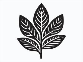 Black Color Leaf Silhouette of Autumn and Spring Leaves vector