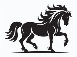 High Quality Black Color Horse Silhouette for Digital Art vector