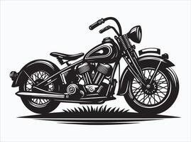Simple Black Vintage Motorcycle Silhouette for Digital and Print Projects vector