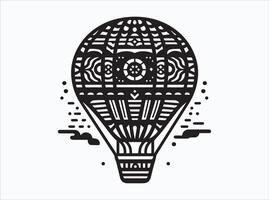 Simple Black Hot Air Balloon Silhouette for Digital and Print Projects vector