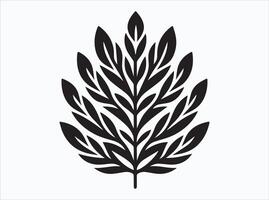 Black Color Leaf Silhouette for Nature and Botanical Themes vector