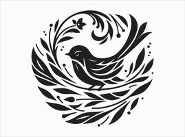 Solid Black Color Birds Silhouette Collection of Flying and Perched Bird Shapes for Art and Design vector