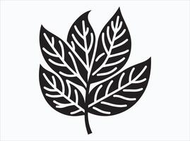 Solid Black Color Leaf Silhouette for DIY Craft Projects vector