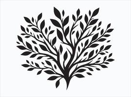 Black Color Tree Branch Silhouette for Logos and Branding Designs vector