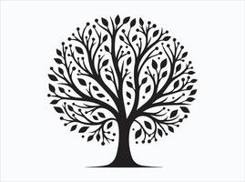 Solid Black Color Tree Branch Silhouette for Craft Projects vector