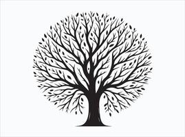 Decorative Black Color Tree Branch Silhouette for Home Interiors vector