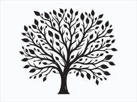 High Quality Black Color Tree Branch Silhouette for Prints vector