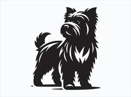 Black Color Dog Silhouette in Motion and Running Poses vector