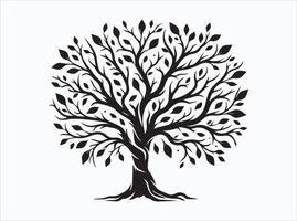 Solid Black Color Tree Branch Silhouette for DIY Art Projects vector