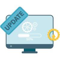 System Upgrade, business improvement and presentation vector