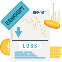 Loss Report, financial reports and business analysis vector