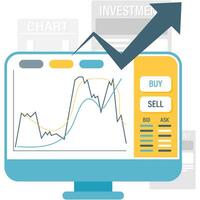 graph and chart, stock exchange and trading, business illustrations and financial reports vector