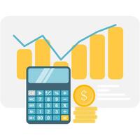 calculator and graphs, Financial Report of the Company vector