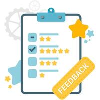Evaluation and Feedback, business improvement and presentation vector