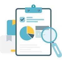 Research and Study Report, financial reports and business analysis vector