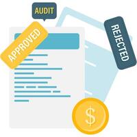 Financial Audit and Examination, financial reports and business analysis vector