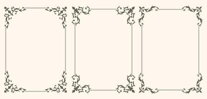 Vintage frames with curls vector
