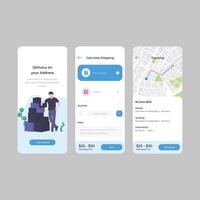 Delivery application ui design vector