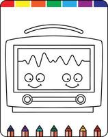 An image of a cartoon television with two faces vector