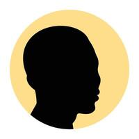 Silhouette of a dark-skinned man. illustration vector