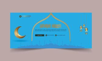 timeline cover template, Ramadan Kareem Mubarak Template banner for social network vector