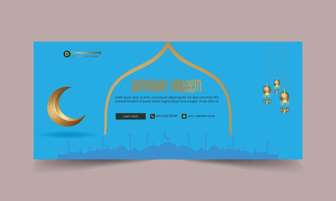 timeline cover template, Ramadan Kareem Mubarak Template banner for social network