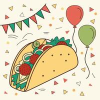 Fiesta Taco Illustration Colorful. vector