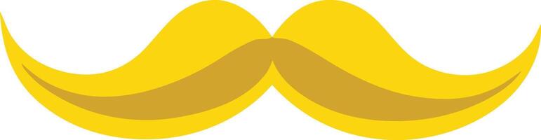 Classic Yellow Golden Mustache Icon Quirky Design Element Father's Day Icon Moustache vector