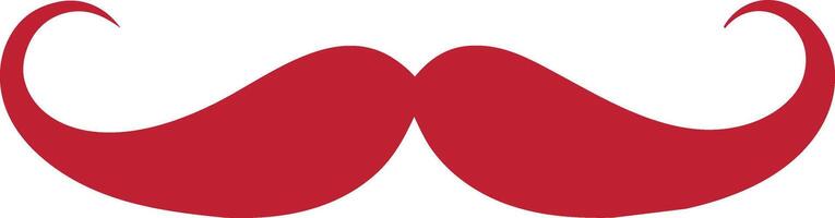 Swirl Red Mustache Icon Quirky Design Element Father's Day Icon Moustache vector