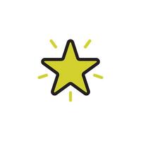 A yellow star icon on a white background vector